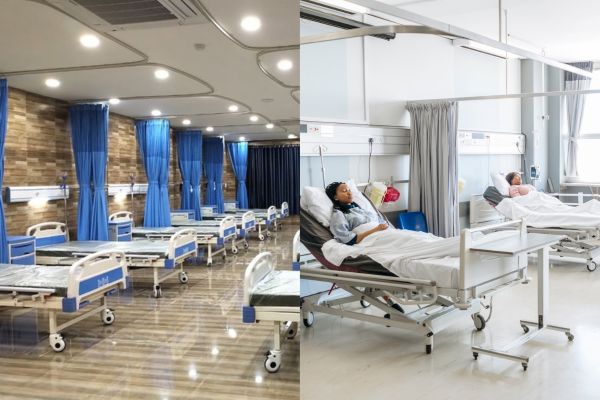 Khoảng cách giữa 2 giường bệnh tiêu chuẩn Việt Nam và quốc tế