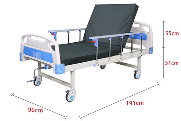 Kích thước giường y tế 1 tay quay