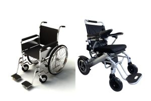 Xe lăn tay và xe lăn điện